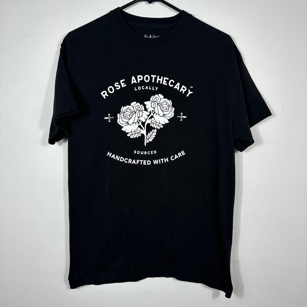 Schitt's Creek Rose Apothecary T-Shirt Mens M Black Excellent Graphic Tee